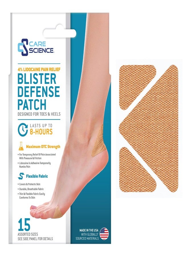Care Science 4% Lidocaine Blister Patch, 15ct | Numbs, Cushions & Protects Blisters for Foot, Heel and Toe - Image 1